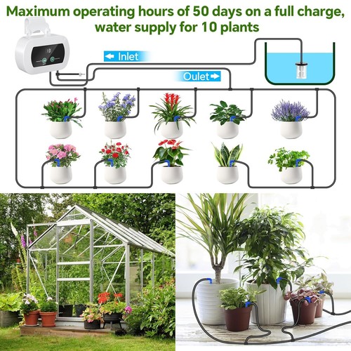 Solar Self Watering Plant Drip Irrigation System 10 Plants for garden greenhouse - Picture 3 of 9