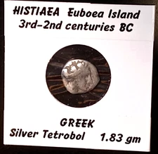 Greek  HISTIAEA  Euboea Island  AR Tetrobol  3rd-2nd Centuries BC  1.83 gm