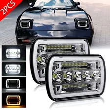 Pair 7x6'' 5x7'' LED Headlights Hi/Lo Beam DRL For Chevy Corvette C4 1984-1996