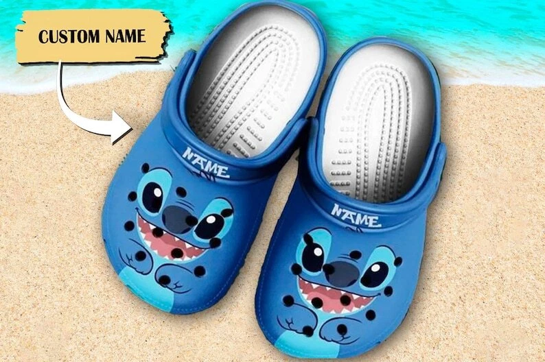 Custom Blue Dog Clogs, Cute cartoon clogs