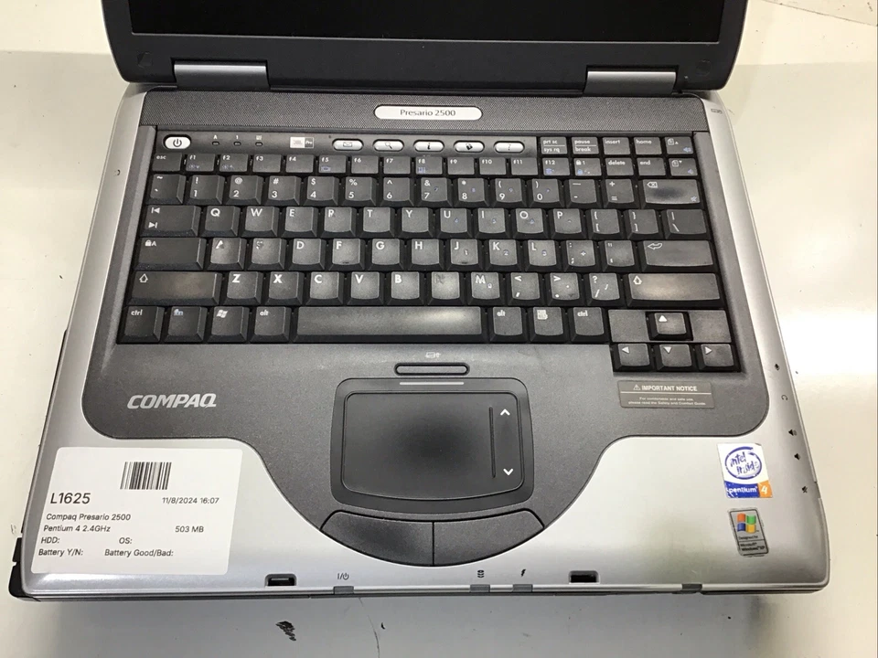 Compaq Presario 2500 - Pentium 4 2.4GHz 503 MB NO HDD No Batt - Image 2 of 4