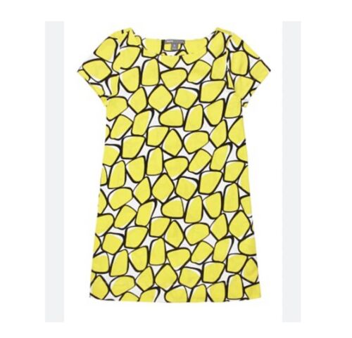 EUC DVF (Diane von Furstenberg) X Gap Yellow Pebble Print T-Shirt Dress (2012) 4