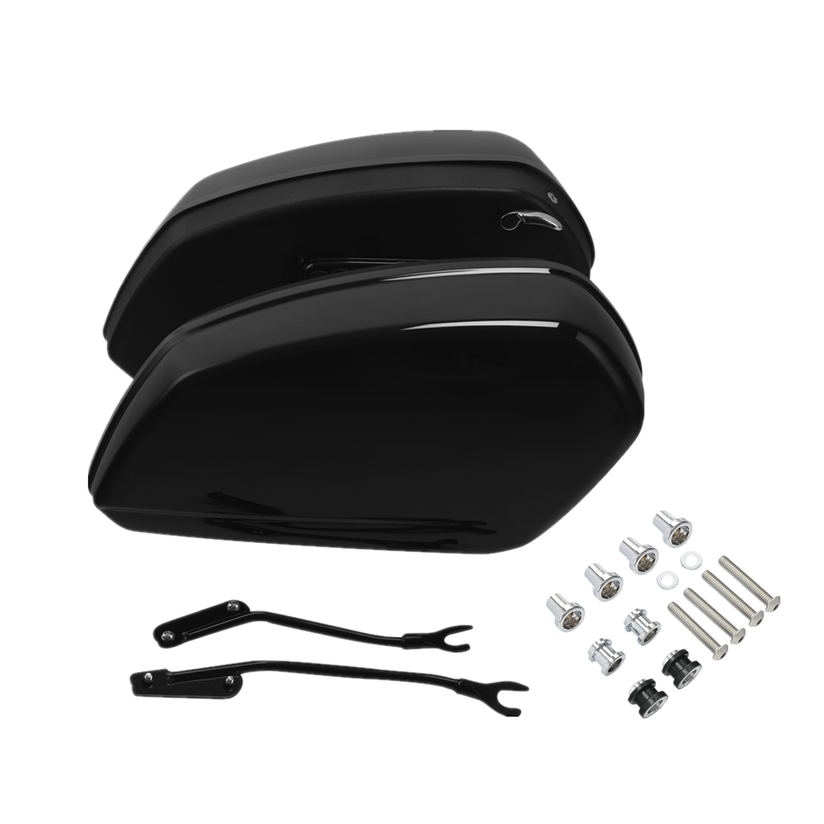 Gloss Black Saddlebags W/ Docking Kit Fit For Harley Low Rider ST