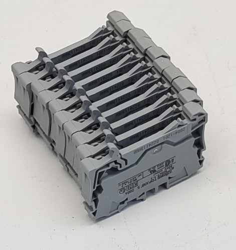 10 x WAGO 2004-1201 2 Conductor DIN Rail Terminal Block 400V 32A 4mm2 10-20 AWG - Picture 4 of 5