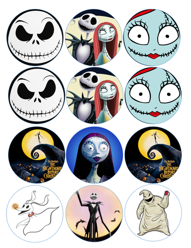 Nightmare Before Christmas Cupcake Toppers