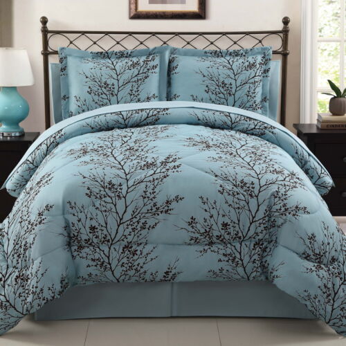 Reversible Queen Bed in a Bag Comforter Set Soft Microfiber Bedding 8-Piece New