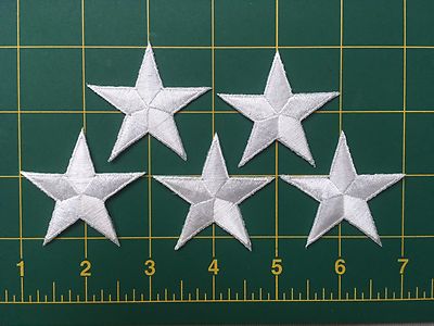 white star patches 2'' star white iron or sew on appliques 25 piece lot 25 stars