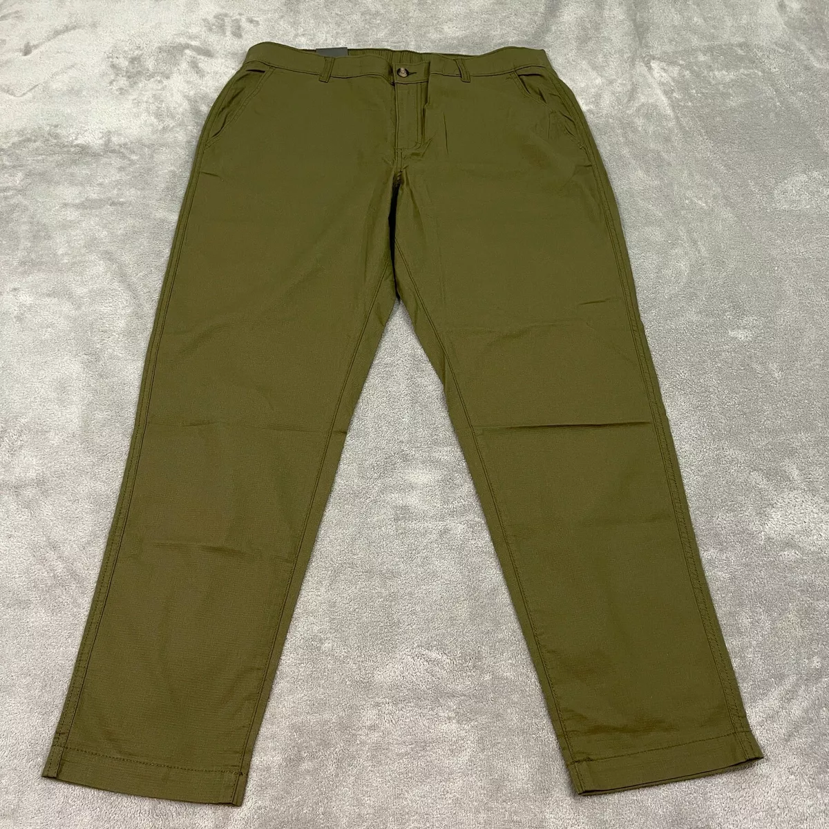 Eddie Bauer Ripstop Pants Stretch Tapered Leg Olive Night Men's 40x32