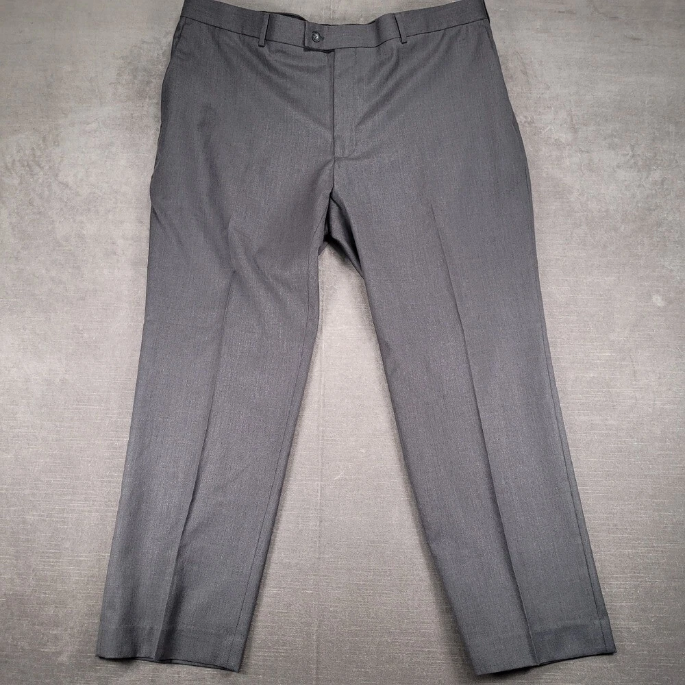 Perry Ellis Portfolio Travel Luxe Dress Pants Gray Trousers Men Size 42 x 30 New