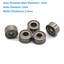 Miniature Ball Bearings Small Micro Mini 2mm Inner Dia. for Toy Car RC Model DIY