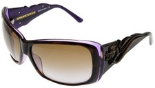 John Richmond Sunglasses Women Purple Bronze Swarovski Rectangular JR674 04