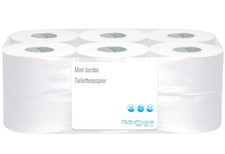36 Mini Jumbo WC Papier Premium Toilettenpapier 2-lagig 140m Zellstoff weiss