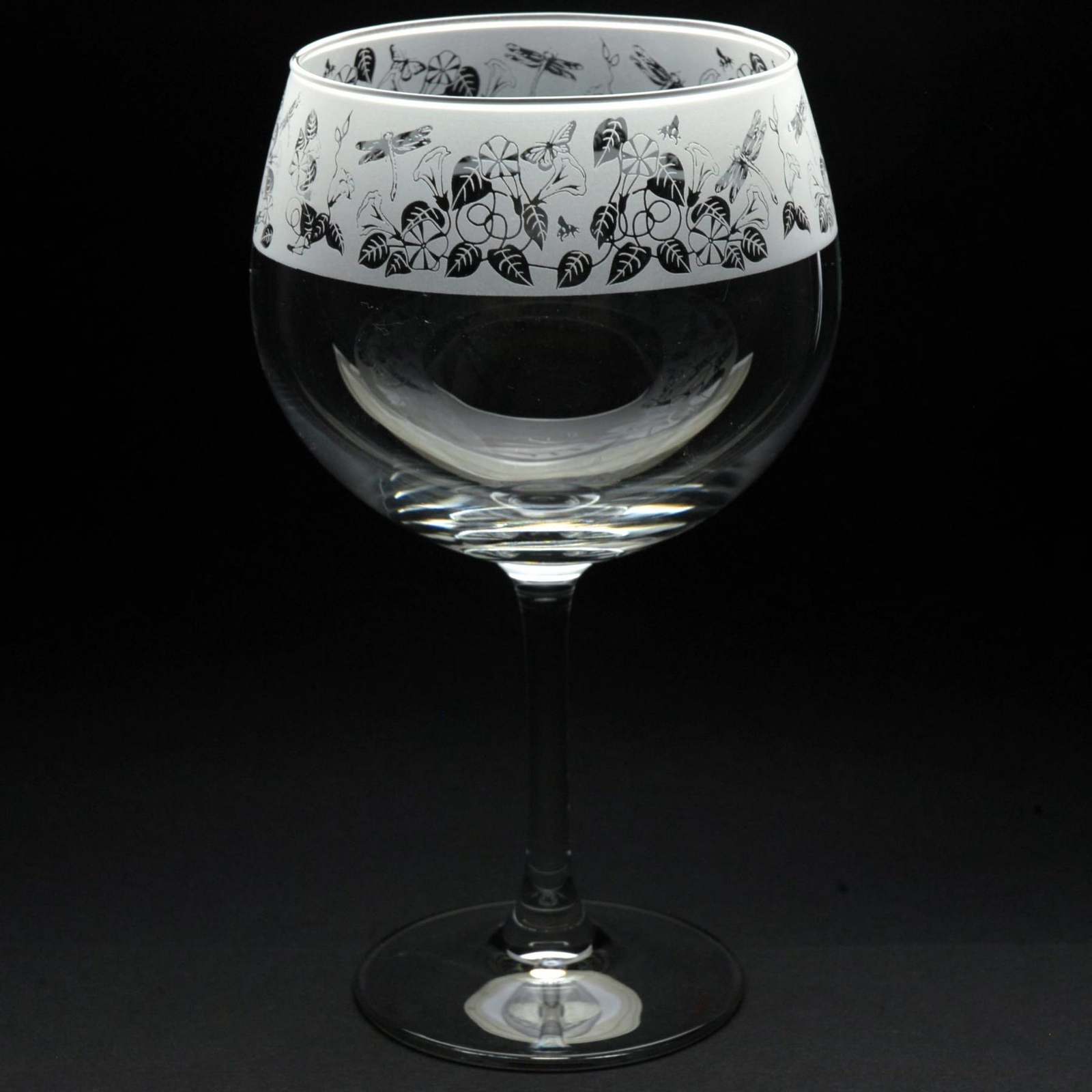 Animo Gin Glass Hand Etched Crystal Animal Balloon Tumbler Gift Dragonfly