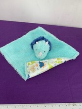 Parents Choice Tricertarops Dinosaur Lovey Security Blanket Blue 12 x 12 Stain