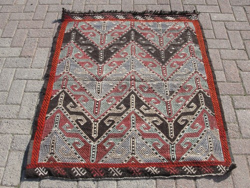 3x5 Turkish Doormat Kilim Rug – Handmade Striped Rugs for Living Room