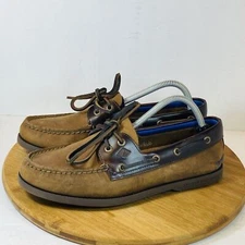 Sperry Top-sider Authentic Originals Mens Boat Shoes 9 Two Tone Brown Color