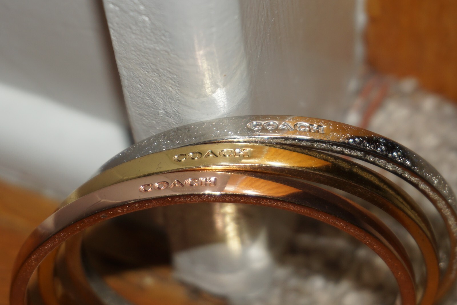 Coach Tricolor Bangle Stackable Bracelets Set of 3 - image 6