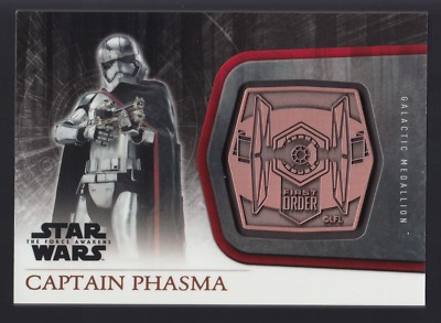 Star Wars 2015 Topps Force Awakens Series 1 Medallion Relic #M-54 Captain Phasma