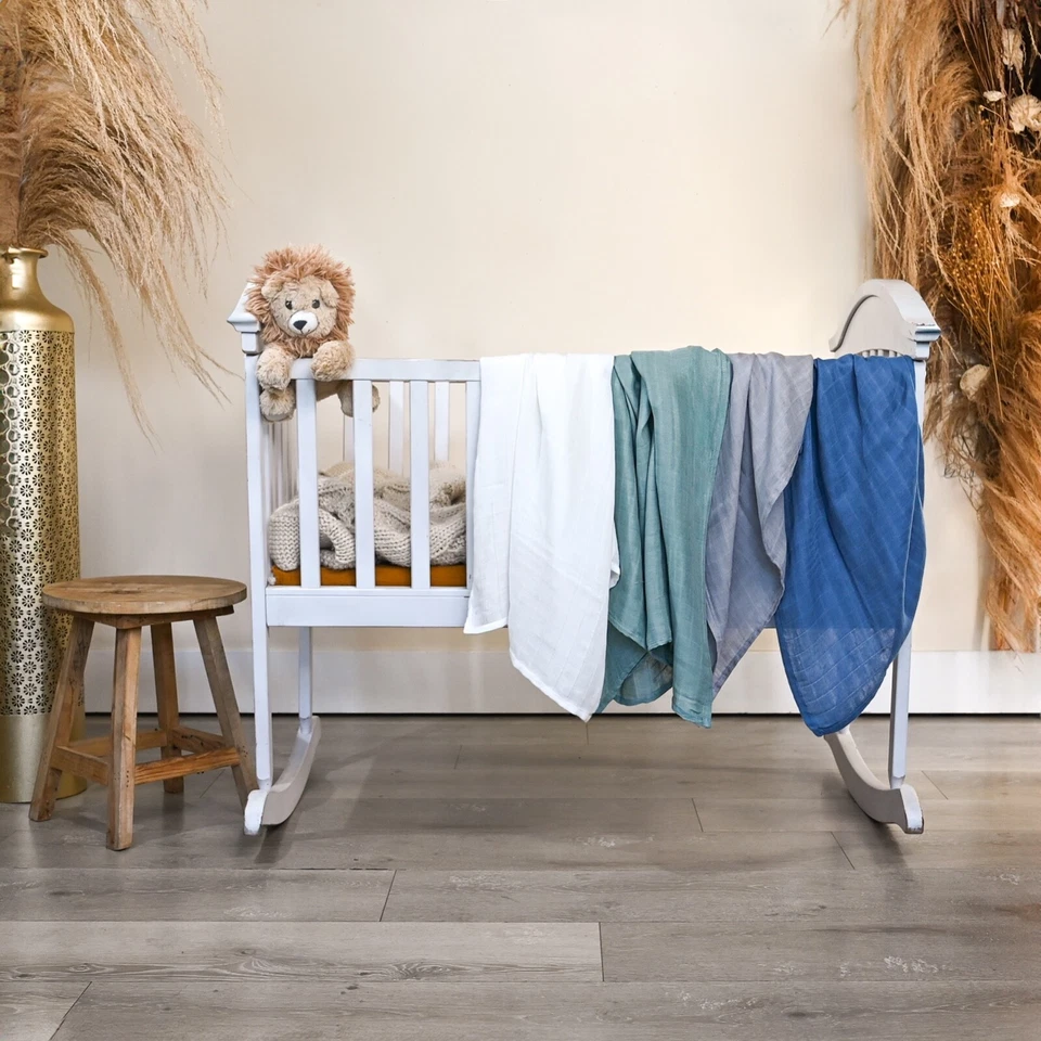 Mantas envolventes de muselina - Mantas suaves y sedosas para bebé niño (47 x 47 pulgadas) Paquete de 4 Foto 3 de 4