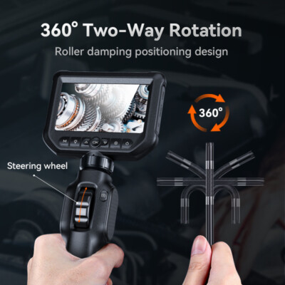 Two-Way Articulating Borescope Teslong Industrial Endoscope Inspection Camera US