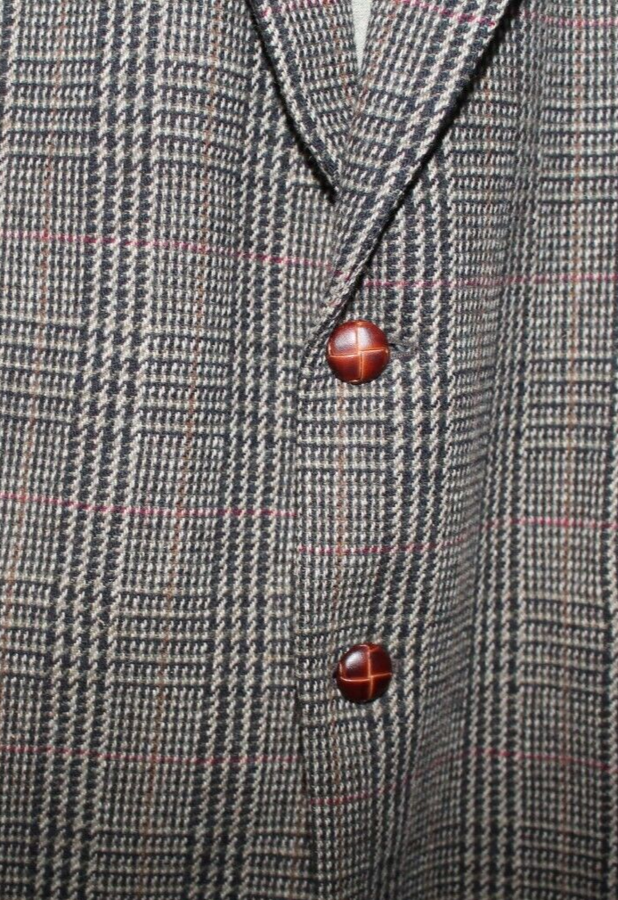 FILA Giacca tuta Savile Row lana di agnello blazer 42 lunga tweed preppy 2 bottoni pelle