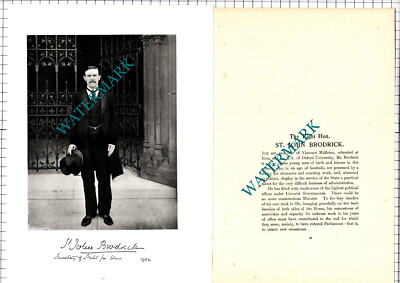The Right Hon St John Brodrick Viscount Midleton - c.1904 Artikel / Druck