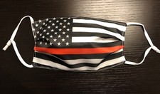 2 Pack Thin Red Line Flag Face Mask Washable Firefighter BUY ONE GET ONE FREE