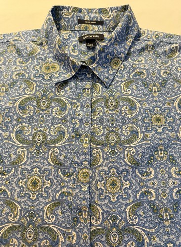 LANDS END Popover Shirt Women’s 24W Paisley Supima No-iron Tunic Grandmacore Mom - Picture 8 of 12