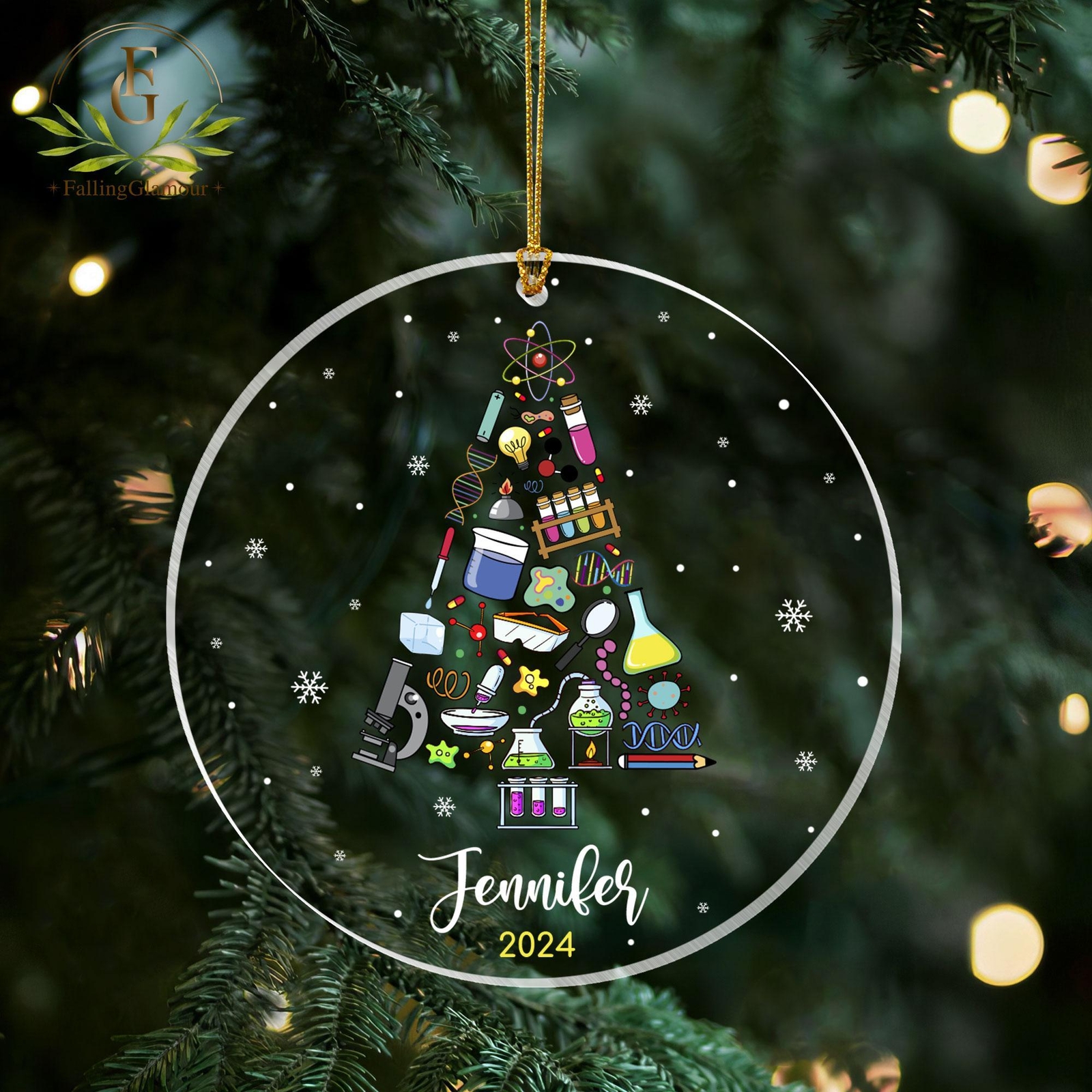 Custom Chemistree Christmas Science Ornament  Science Teacher Gifts