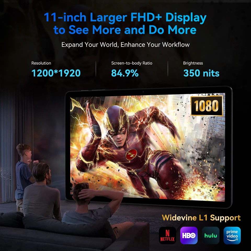 KINGRID T90 WiFi Tablet 11 Inch Andriod 16 24GB+128GB 8000mAh Gemini AI GPS T615 - Image 2 of 4