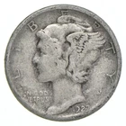 VG+ 1927-D Mercury 90% Silver Dime *0861