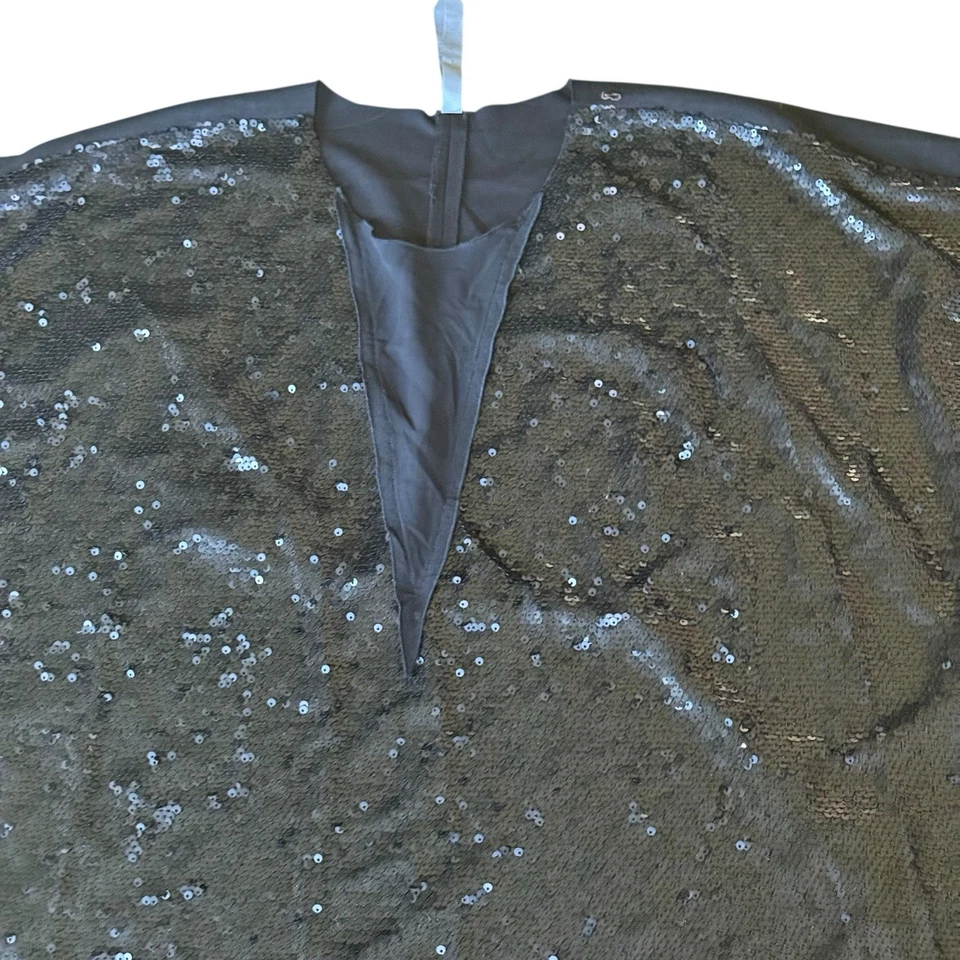 Camisa Melissa McCarthy Seven7 Talla 1X Negra Lentejuelas Frontales Manga Corta Foto 4 de 4