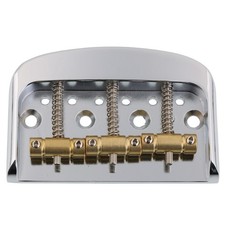 Half Size Short Vintage Style Guitar Bridge with 3 Brass Saddle for Tele Chrome