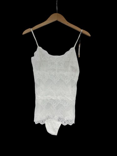 Only Hearts Lingerie White Lace So Fine Lace Cheeky Bodysuit Bridal Womens M - Picture 1 of 11