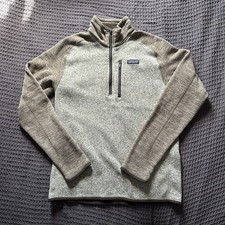 Mens Patagonia Heather Gray Brown 1/4 Zip Up Pullover Better Sweater Fleece Sz M