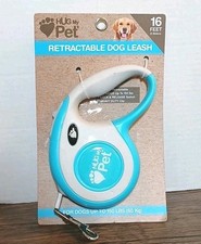 Retractable Dog Leash 16 Feet/for Dogs Up To 150lbs/heavy Duty Clip. Blue NEW