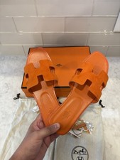 New Hermès Oran Orange Suede Sandals Size 40 EU (US Women’s 9-9.5)