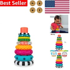 Educational Stacking Ring Toy Stacks of Circles 9 Piece Multi Baby STEM Learning