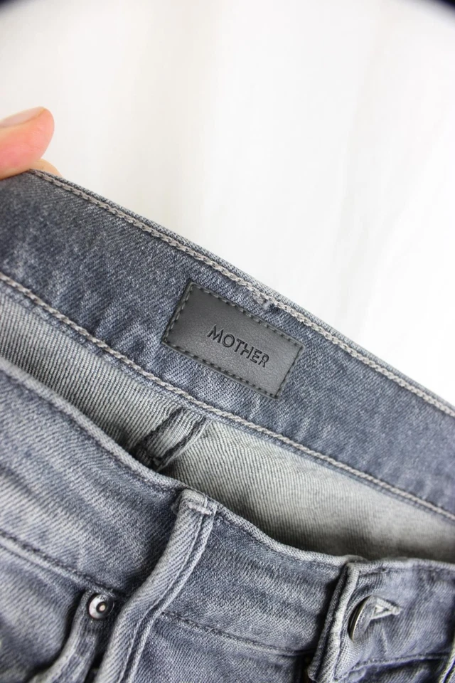 Mother Women's Gray Ace of Spade Wash The Insider Crop Step Fray Jeans Size 25 - Image 3 of 4