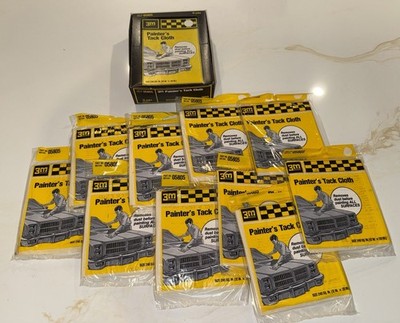 Box Of 10 Vintage New 3M Tack Cloth Automotive Car Rag Painting