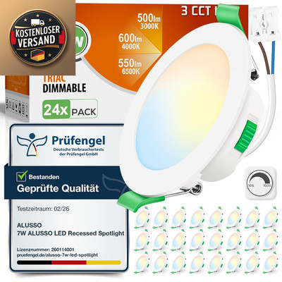 ALUSSO LED Einbaustrahler 230V Dimmbar 7W Deck