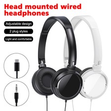 Wired Foldable Headphones Bass Stereo Music Earphones Lightweight for PC Tablet