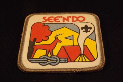 BSA See'N'Do Camping Patch Badge Boy Scouts of America Deer, Square Knot, Tent