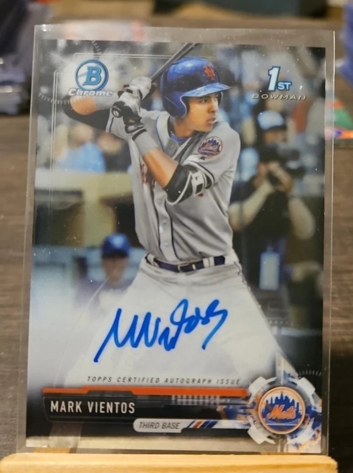 2017 BOWMAN CHROME DRAFT MARK VIENTOS CDA-MV 1ST PROSPECT AUTO NEW YORK METS RC