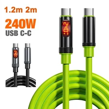 LED Type C USB C Fast Charge Charger Cable For iPhone 17 16 15 14 13 12 11 Cord