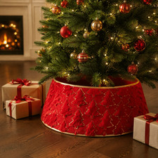 Foldable Christmas Tree Collar Round Xmas Tree Foot Cover  Family Holiday