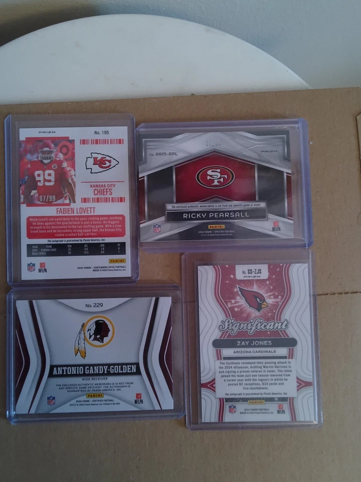 FABIEN LOVETT.PEARSALL AND OTHER ROOKIE AUTO/JERSEYS.4 CARD DEAL - Image 2 of 4