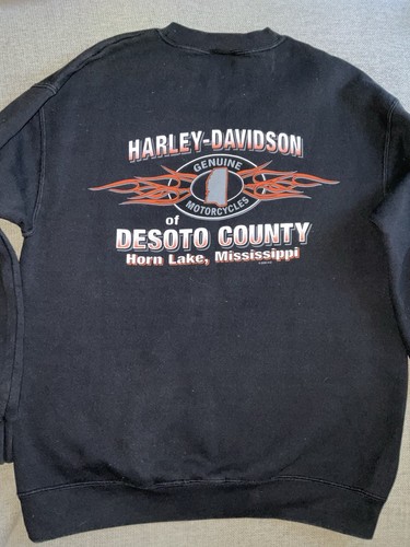 Harley Davidson Long-Sleeve Sweatshirt Crewneck Size Med 2001 Desoto County Vtg - Picture 8 of 8