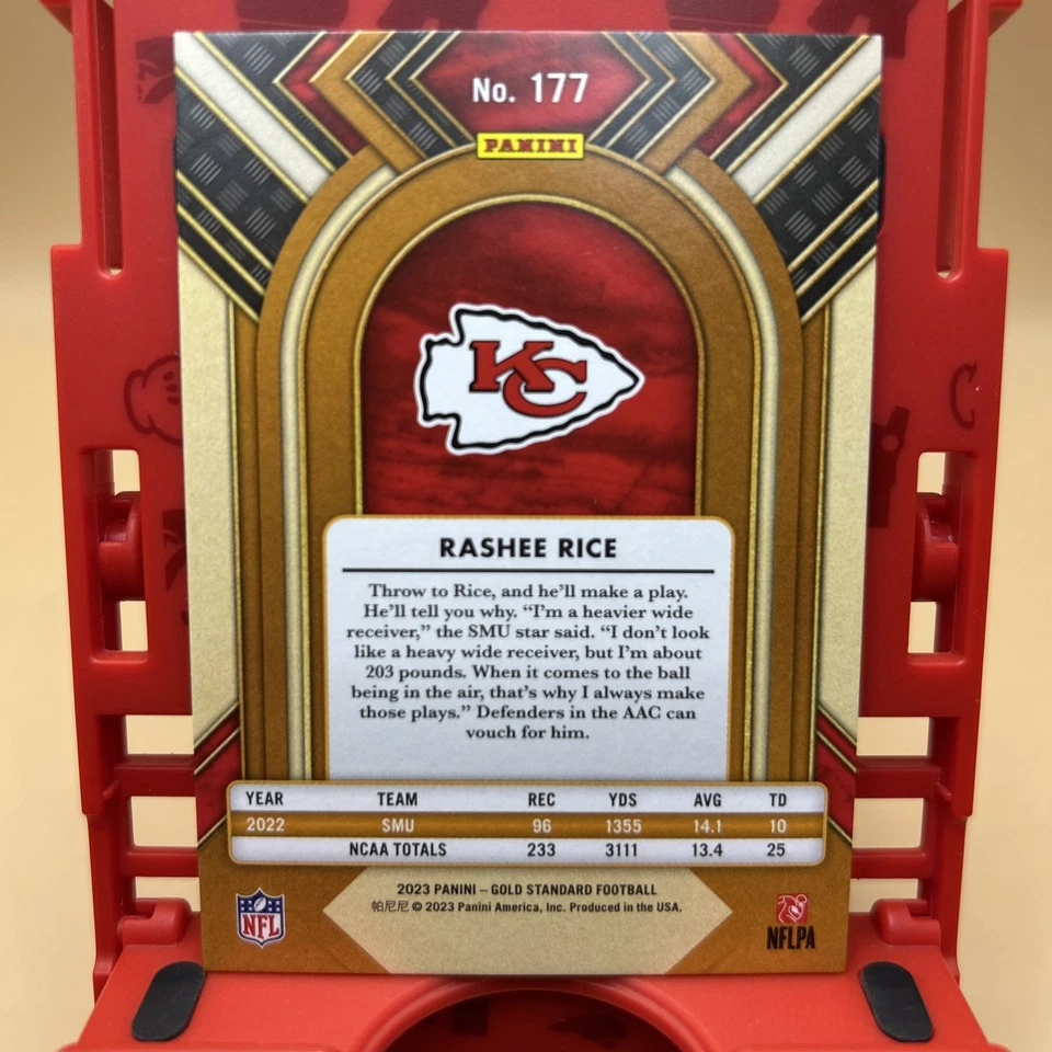 2023 Panini Gold Standard RASHEE RICE Rookie Purple 8/14 RC Chiefs SSP Chiefs - Image 4 of 4