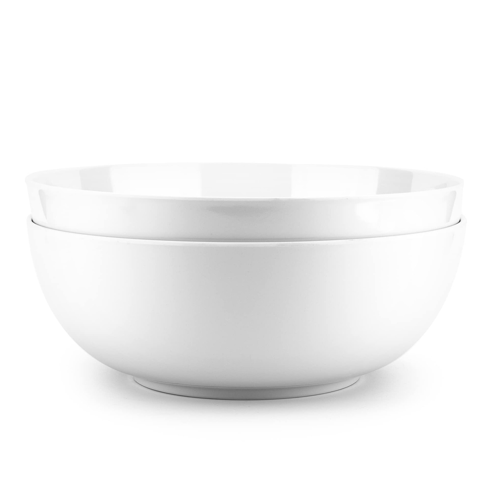 11-inch Melamine Serving Bowls - Larger Salad Bowls Mixing Bowls, Set of 2 White